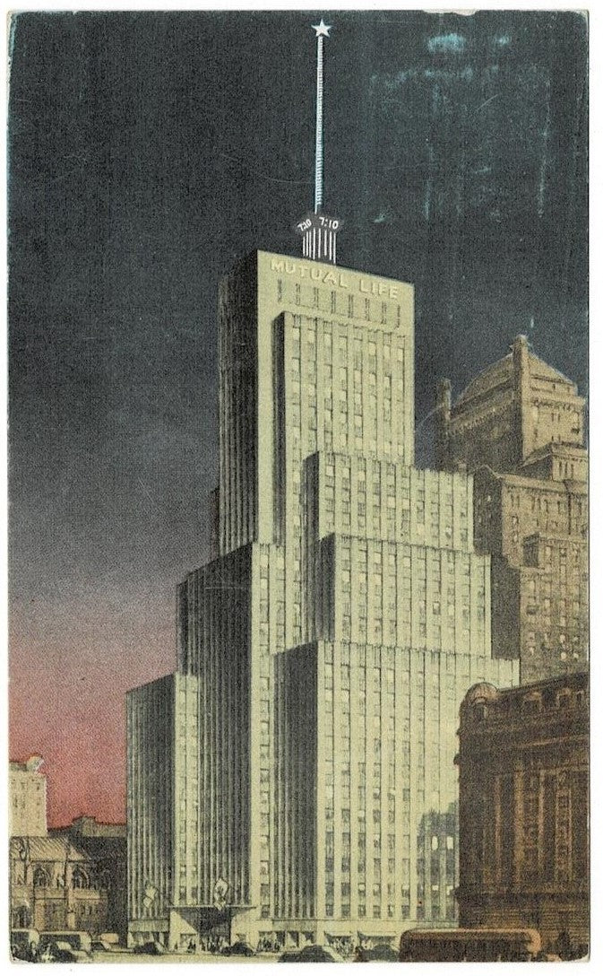1950 Mutual Life Victory Building New York City Postcard