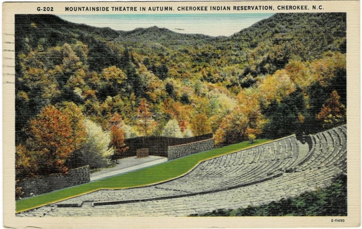 1951 Cherokee Indian Reservation North Carolina  Postcard