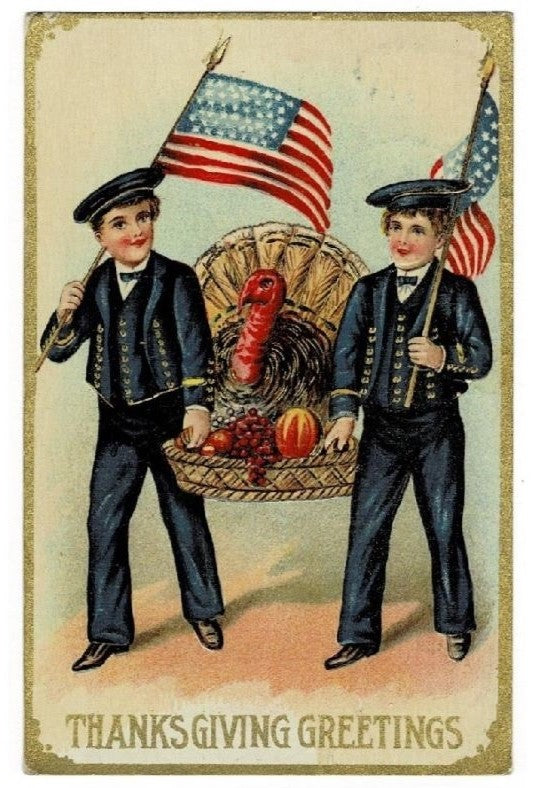 1909 A Patriotic Thanksgiving Postcard