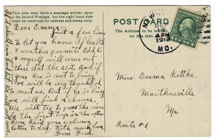 1912 Best Wishes Large Letter Postcard