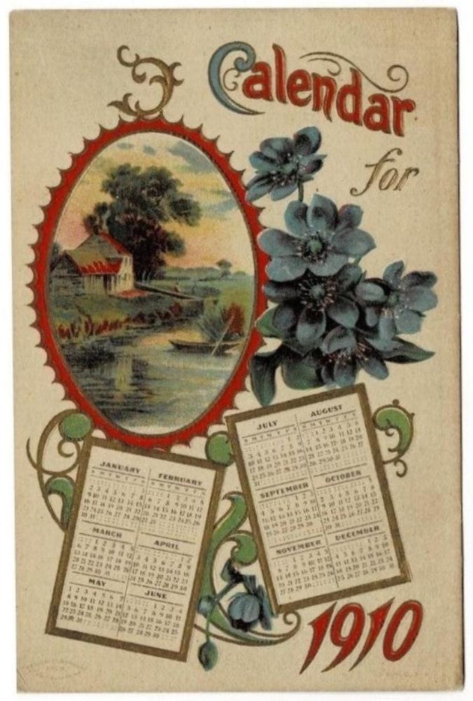 1910 Calendar New Year