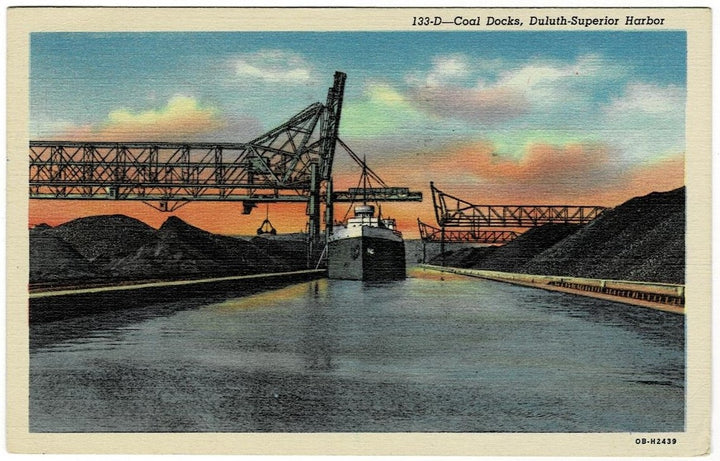 1949 Coal Docks Lake Superior Duluth MN Postcard