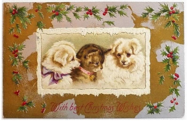 Vintage Victorian Christmas postcard.