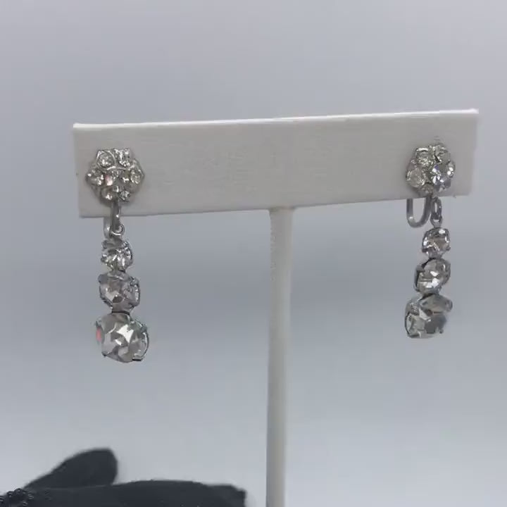 1950s Gatsby Rhinestone Earrings