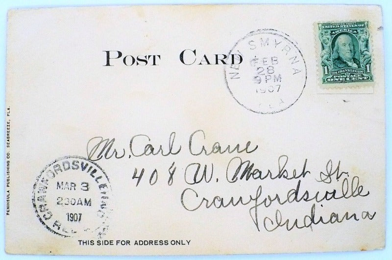 1907 Old Spanish Mission Sugar Mill Smyrna FL Postcard