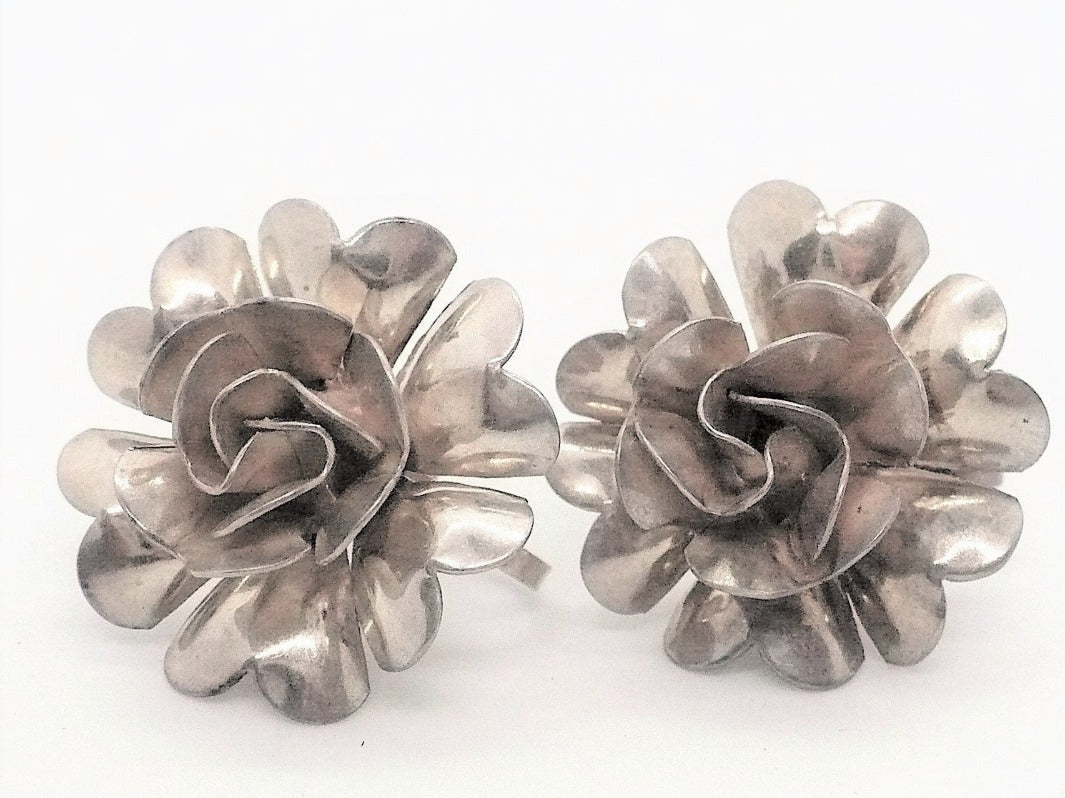 1940s Sterling Carnations Earrings
