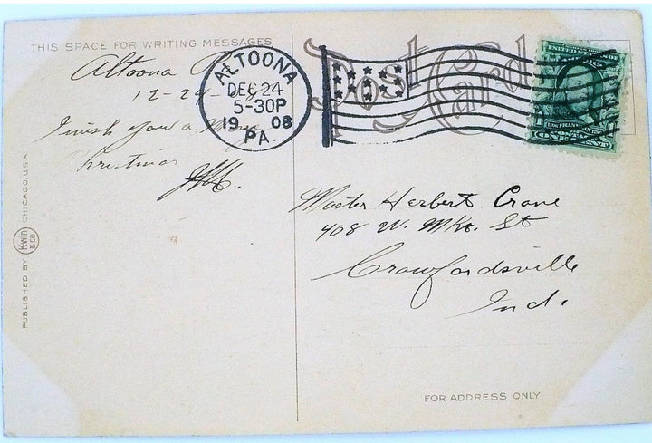 1908 Altoona PA High School Postcard