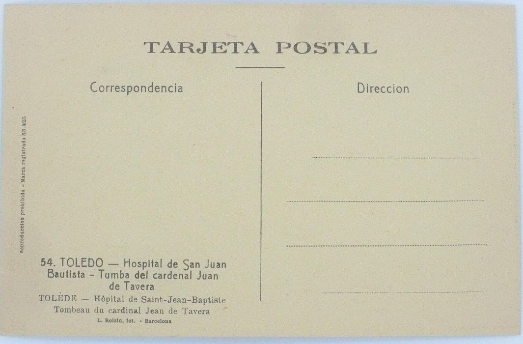 1920 Tomb of Tavera Hospital Toledo Spain