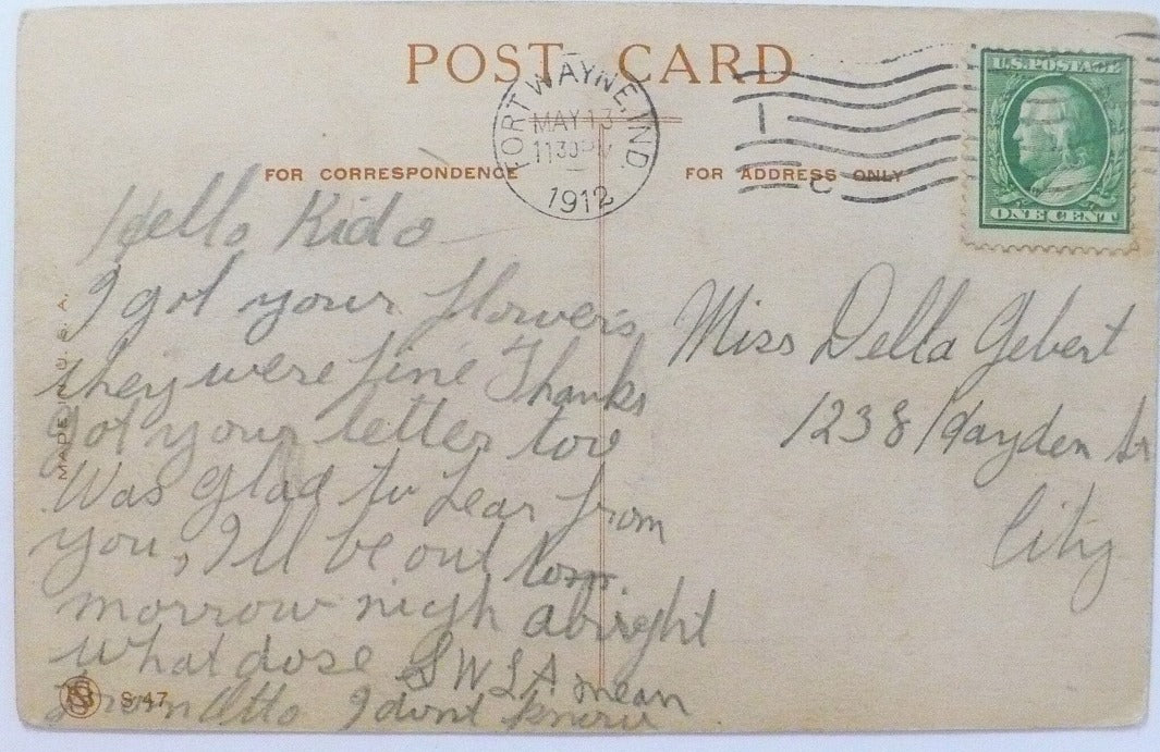 1912 Microbial Kiss Postcard