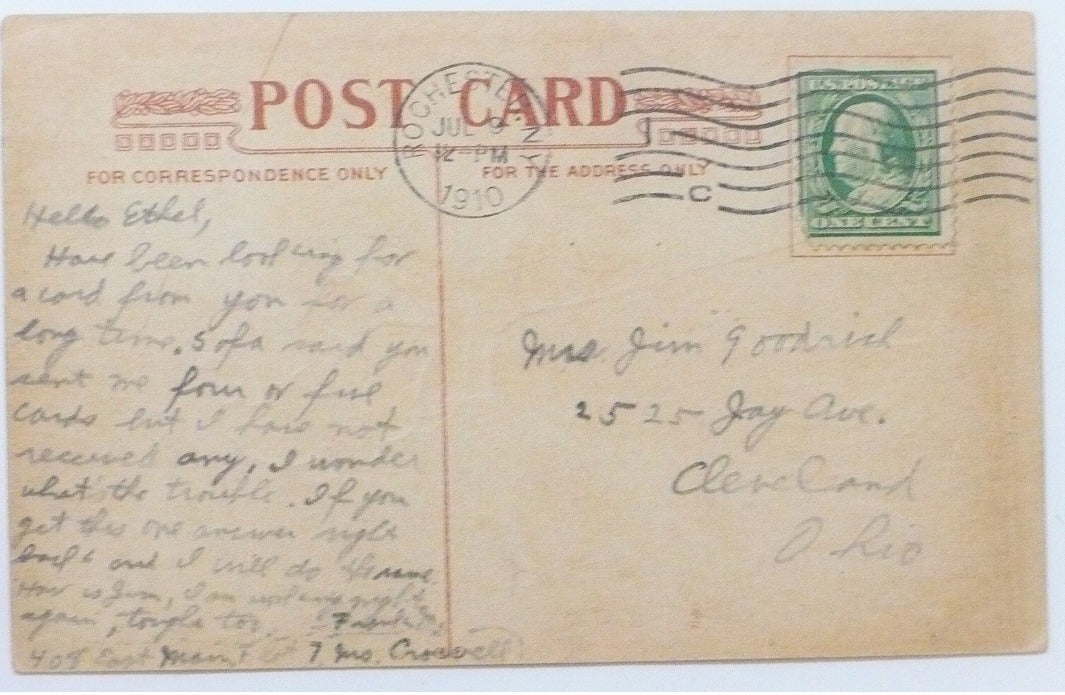 1910 Illegal To Kiss Rochester NY Postcard